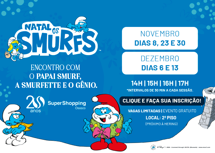 Banner do evento Meet e Greet Os Smurfs