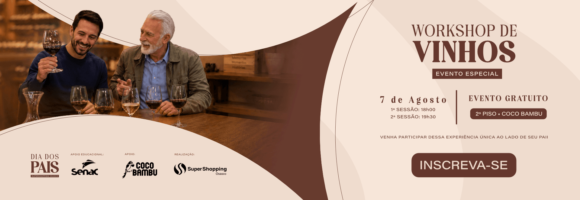 Banner do evento Workshop de Vinhos